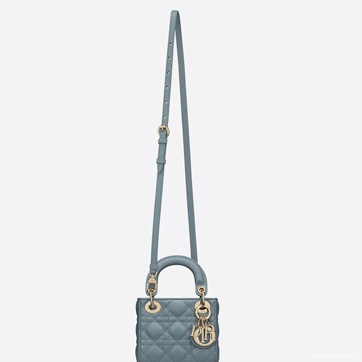 Cheap Lambskin Cannage Lady Dior Bag Sky Micro Blue 0811 Luxury
